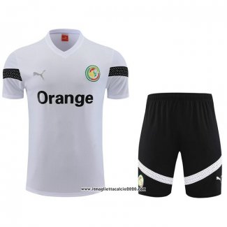 Tuta da Track Senegal Manica Corta 2023 2024 Bianco - Pantalon Corto