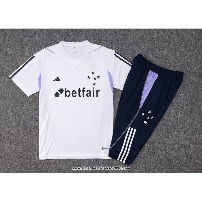 Tuta da Track Cruzeiro Manica Corta 2023 2024 Bianco - Pantalon Corto