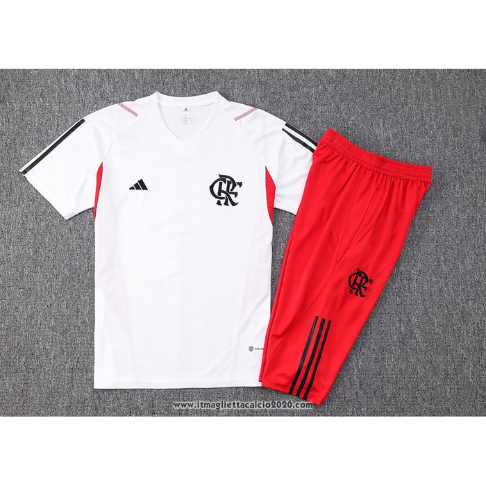 Tuta da Track Flamengo Manica Corta 2023 2024 Bianco - Pantalon Corto