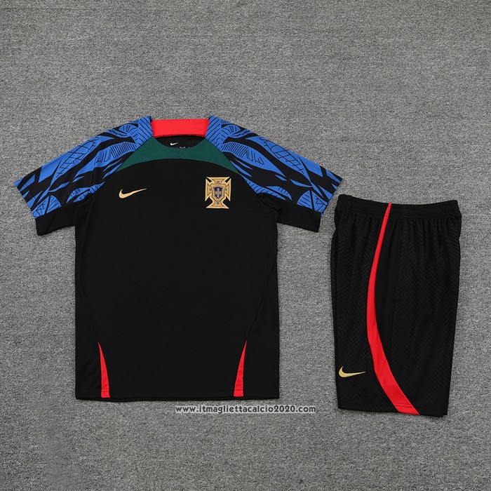Tuta da Track Portogallo Manica Corta 202022 2023 Nero - Pantalon Corto