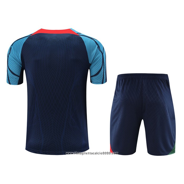 Tuta da Track Portogallo Manica Corta 2022 2023 Blu - Pantalon Corto