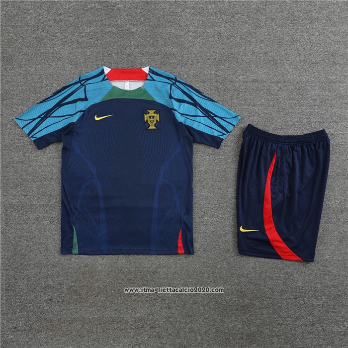 Tuta da Track Portogallo Manica Corta 2022 2023 Blu - Pantalon Corto