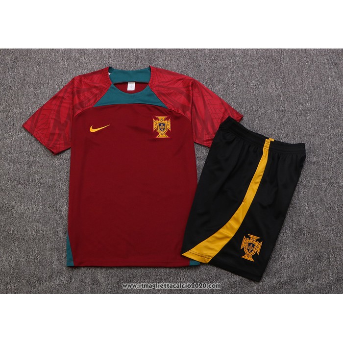 Tuta da Track Portogallo Manica Corta 2022 2023 Rosso - Pantalon Corto
