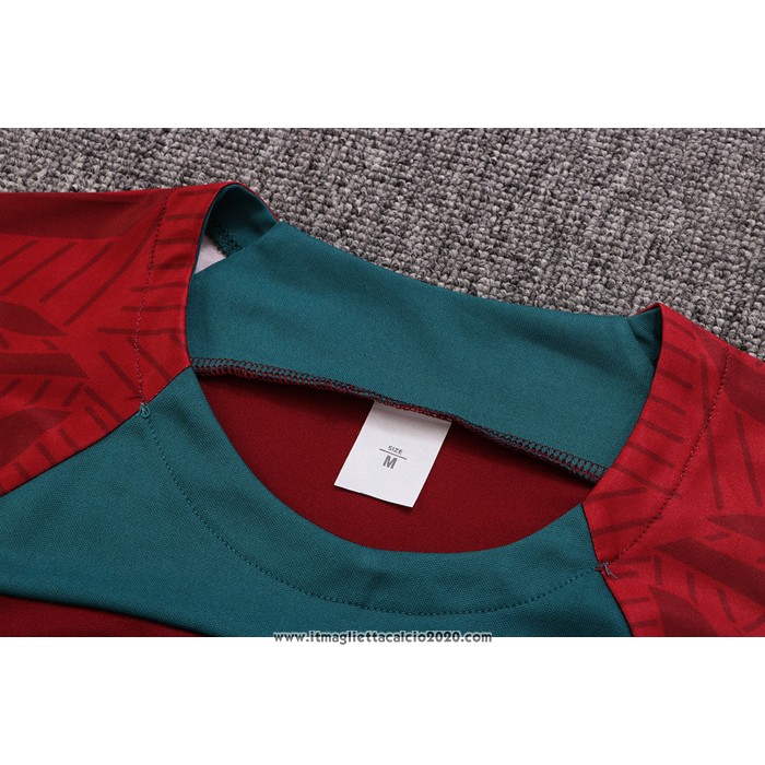 Tuta da Track Portogallo Manica Corta 2022 2023 Rosso - Pantalon Corto